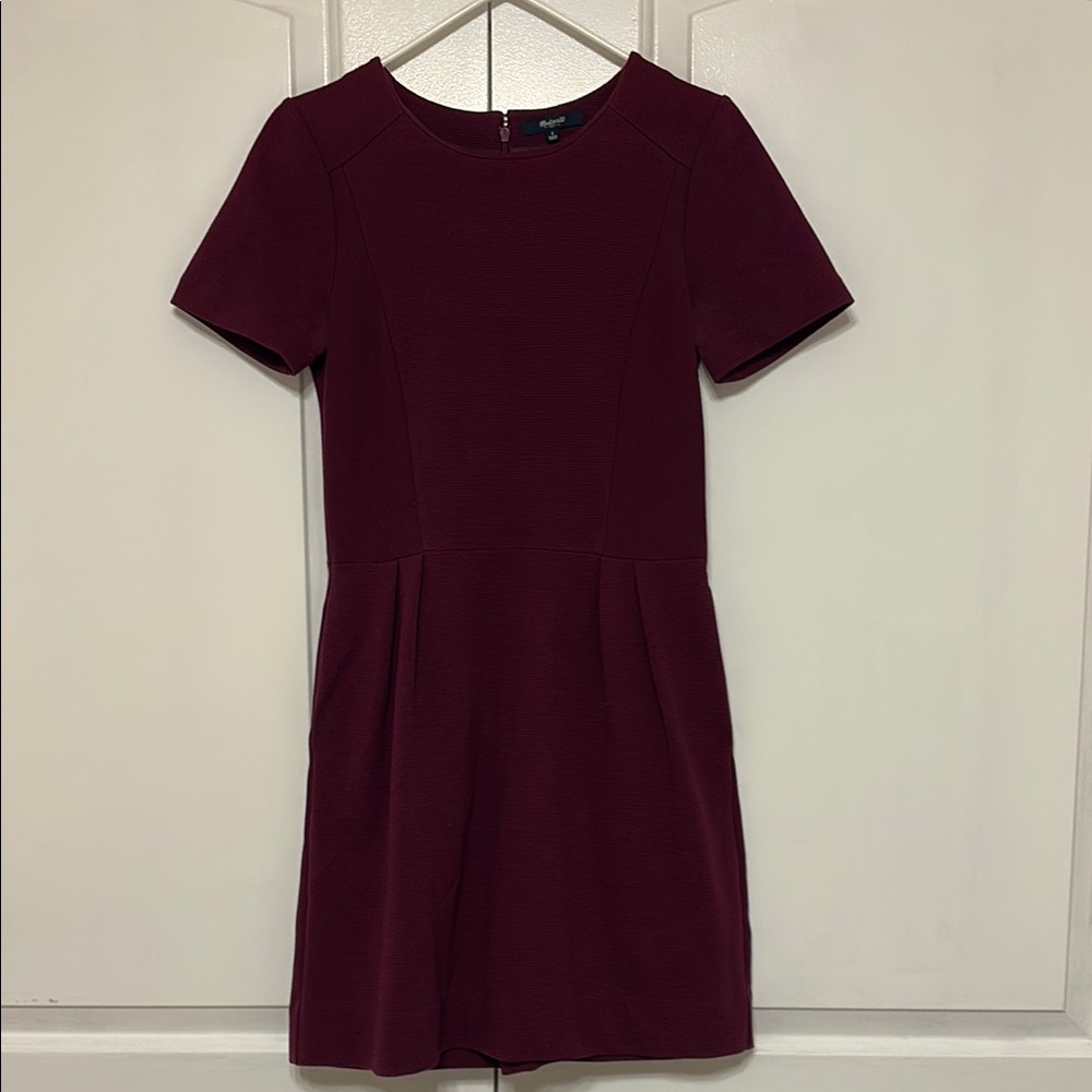 Madewell Burgundy Short Sleeve Dress (Size 4)